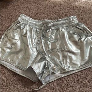 Silver shorts adjustable drawstrings